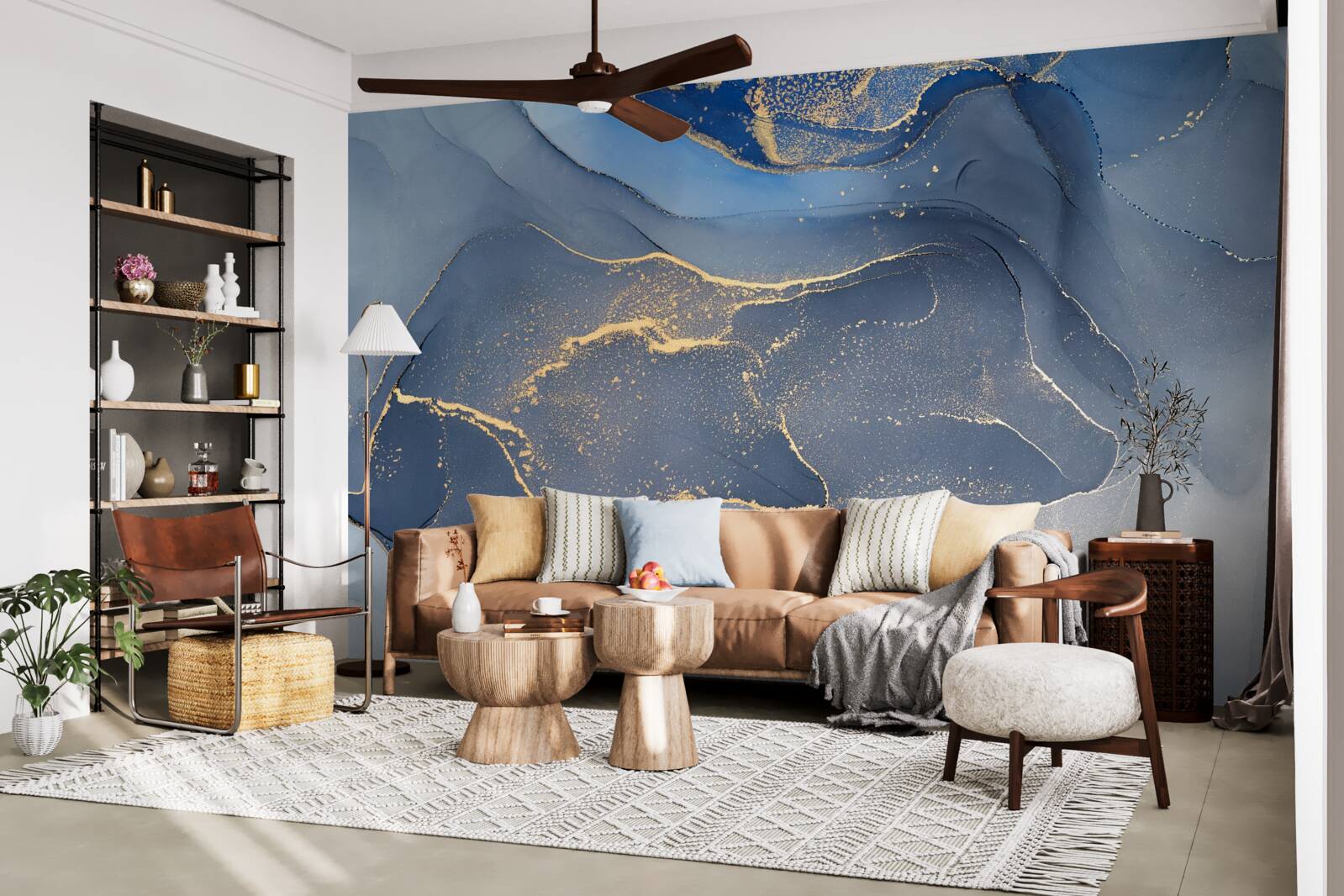 Фотошпалери сіро-блакитне кам'яне море