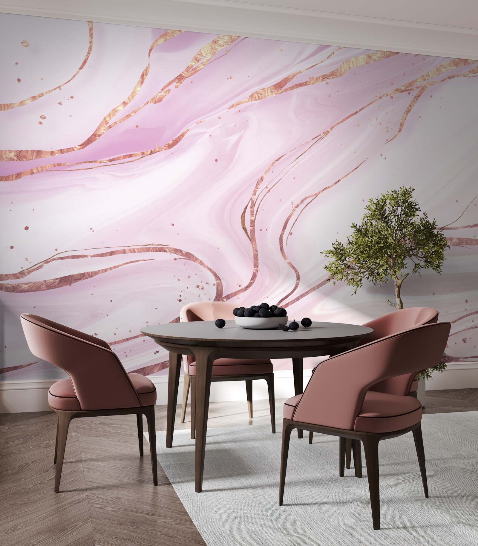 Фотошпалери мармур в рожевому пиловому відтінку