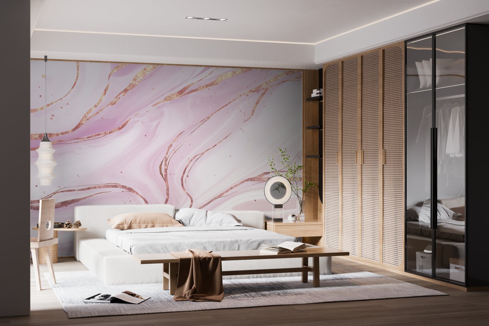 Фотошпалери мармур в рожевому пиловому відтінку