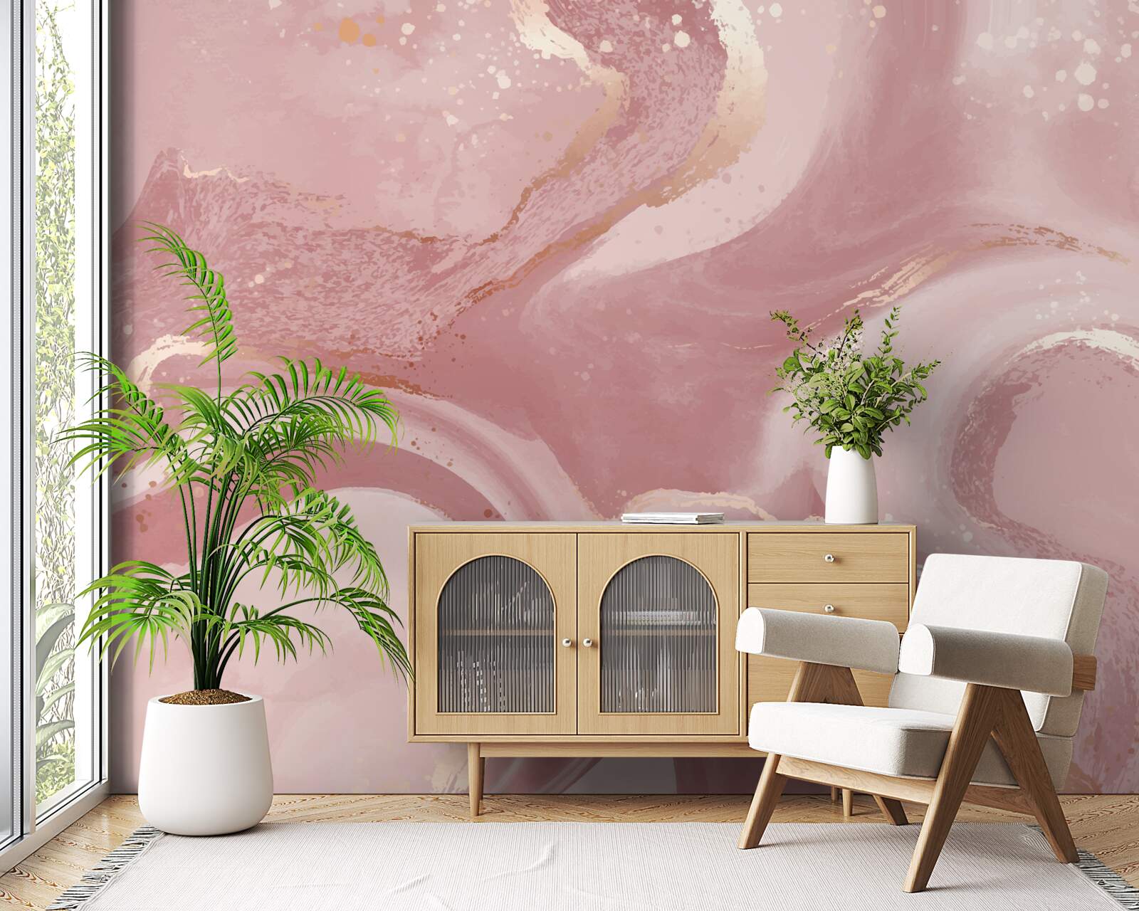 Фотошпалери неоднозначний, пильно-рожевий відтінок