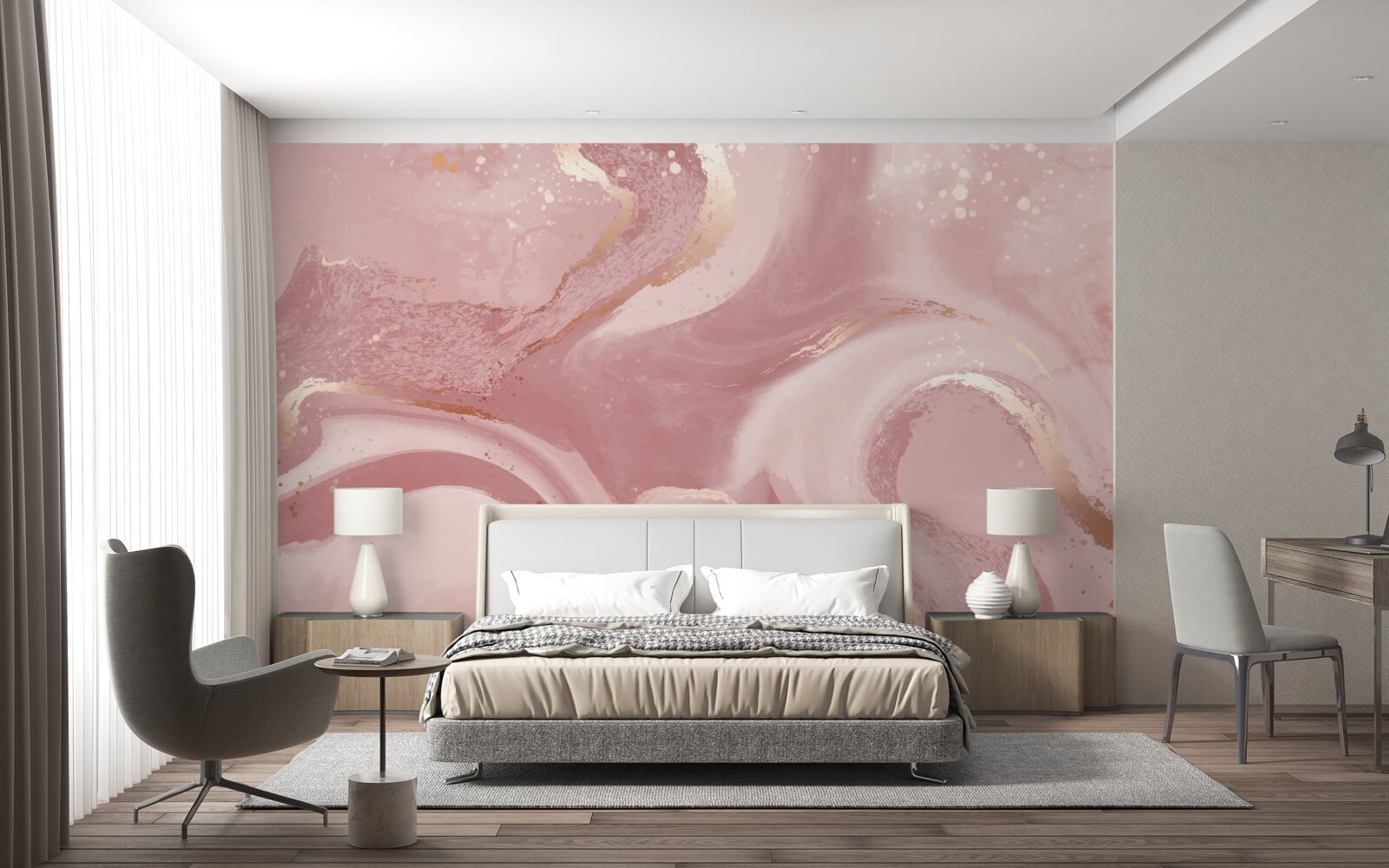 Фотошпалери неоднозначний, пильно-рожевий відтінок