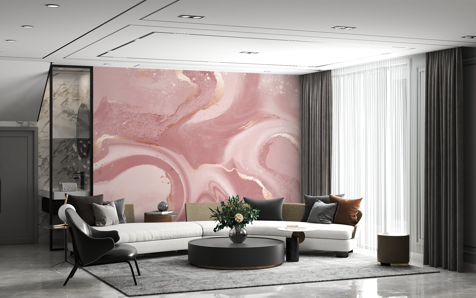 Фотошпалери неоднозначний, пильно-рожевий відтінок