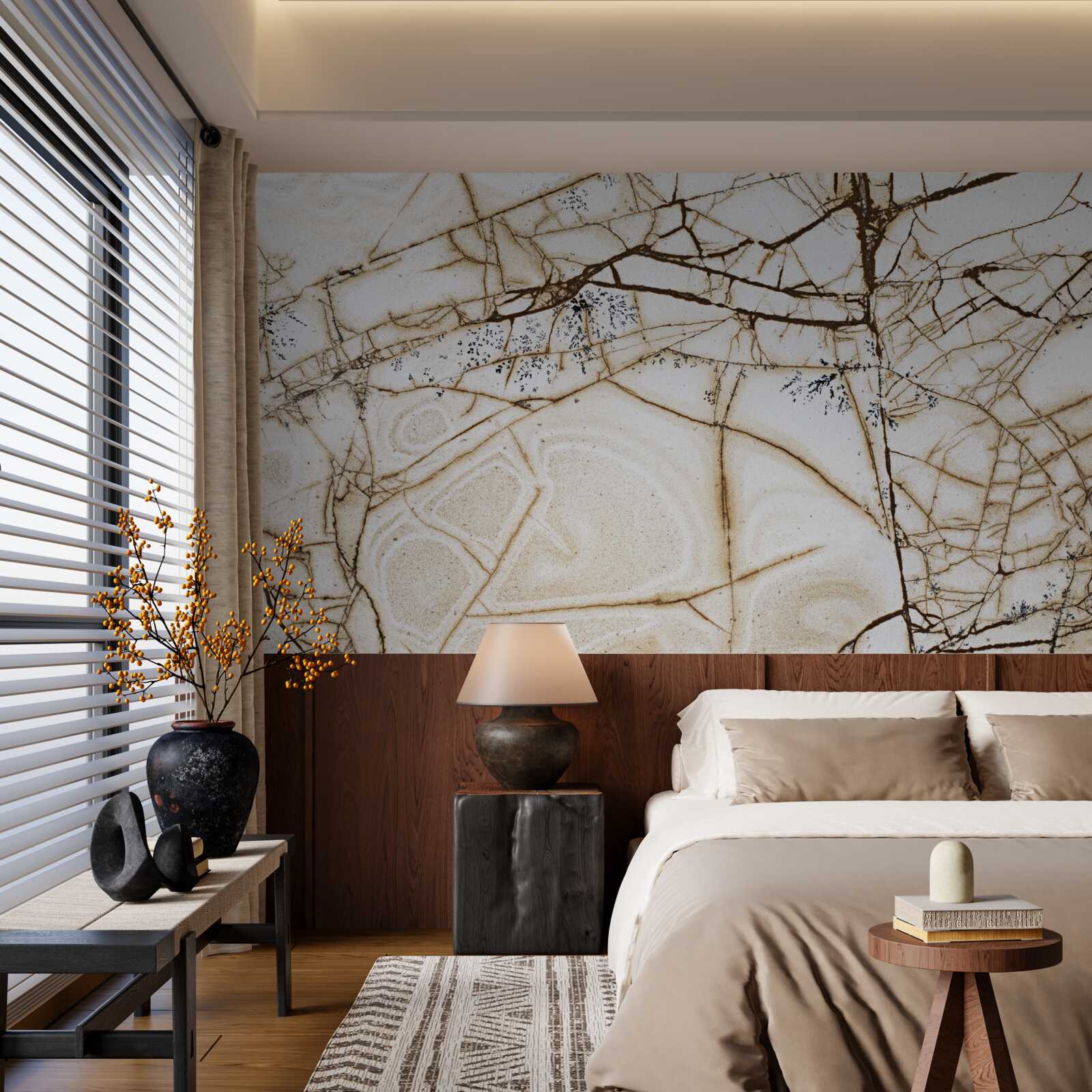 Фотошпалери тло з потрісканим світлим мармуром