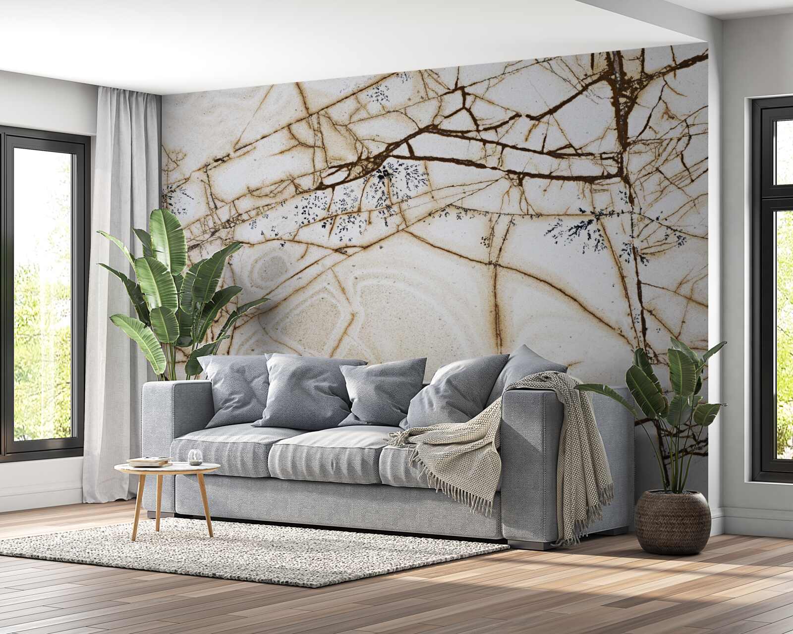 Фотошпалери тло з потрісканим світлим мармуром