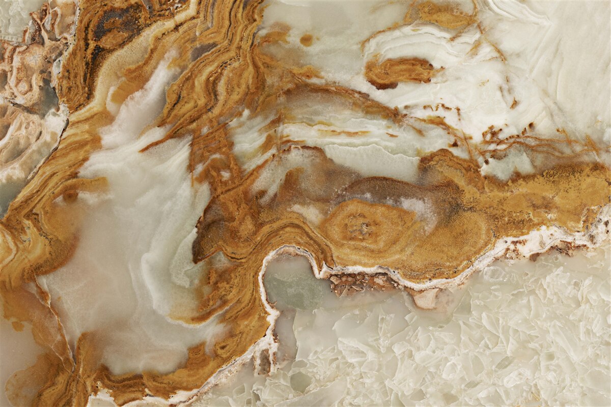 Фотошпалери білий мармур з коричневими прожилками