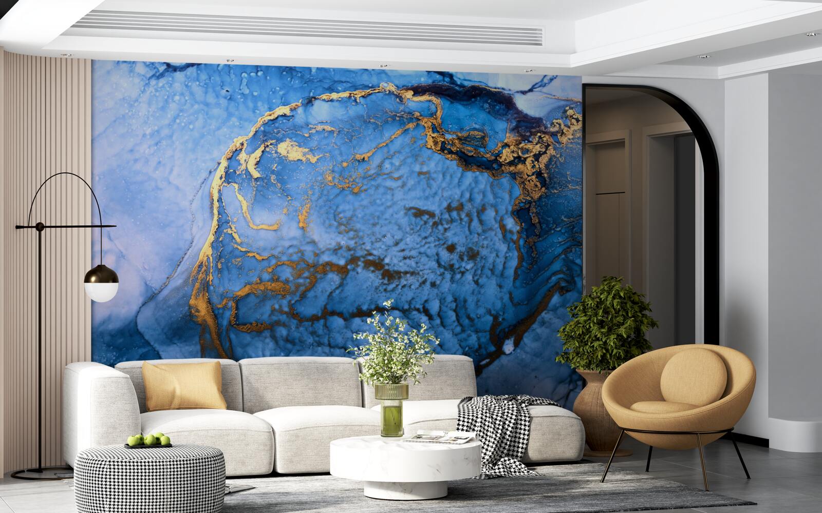 Фотошпалери золоті плями на синьому морі