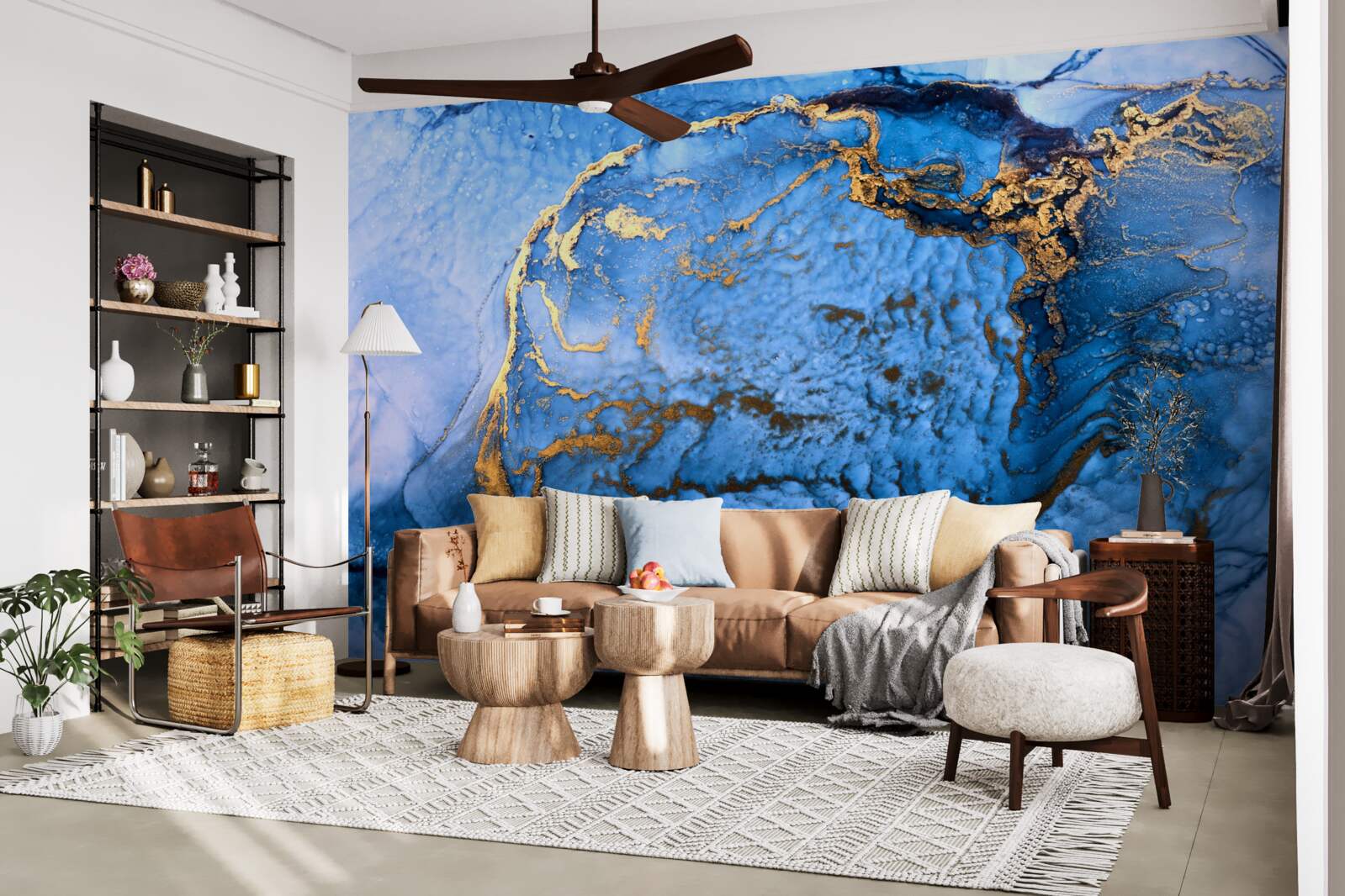 Фотошпалери золоті плями на синьому морі