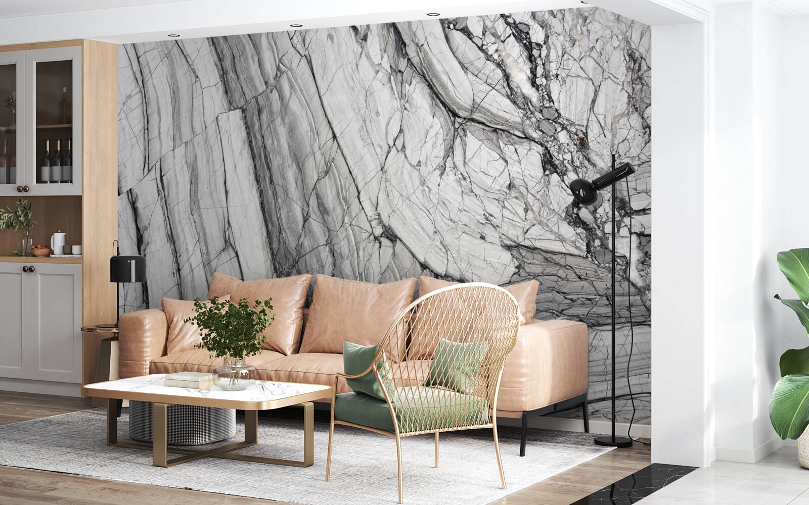 Фотошпалери композитний шпон з мармуру