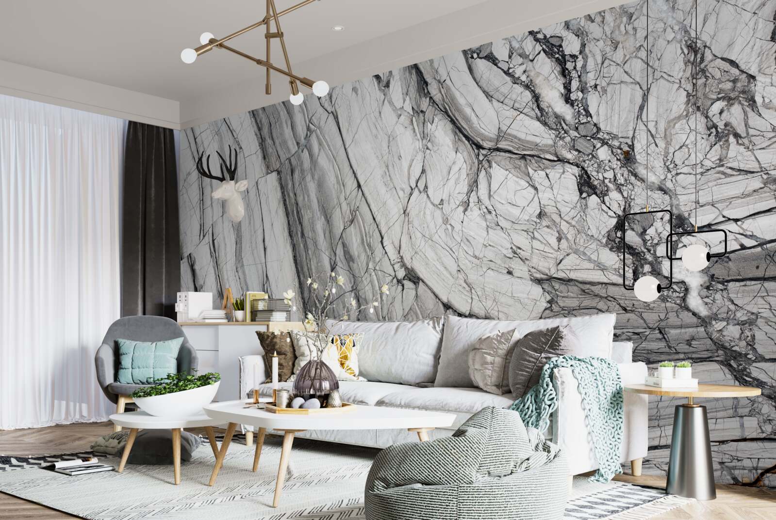 Фотошпалери композитний шпон з мармуру