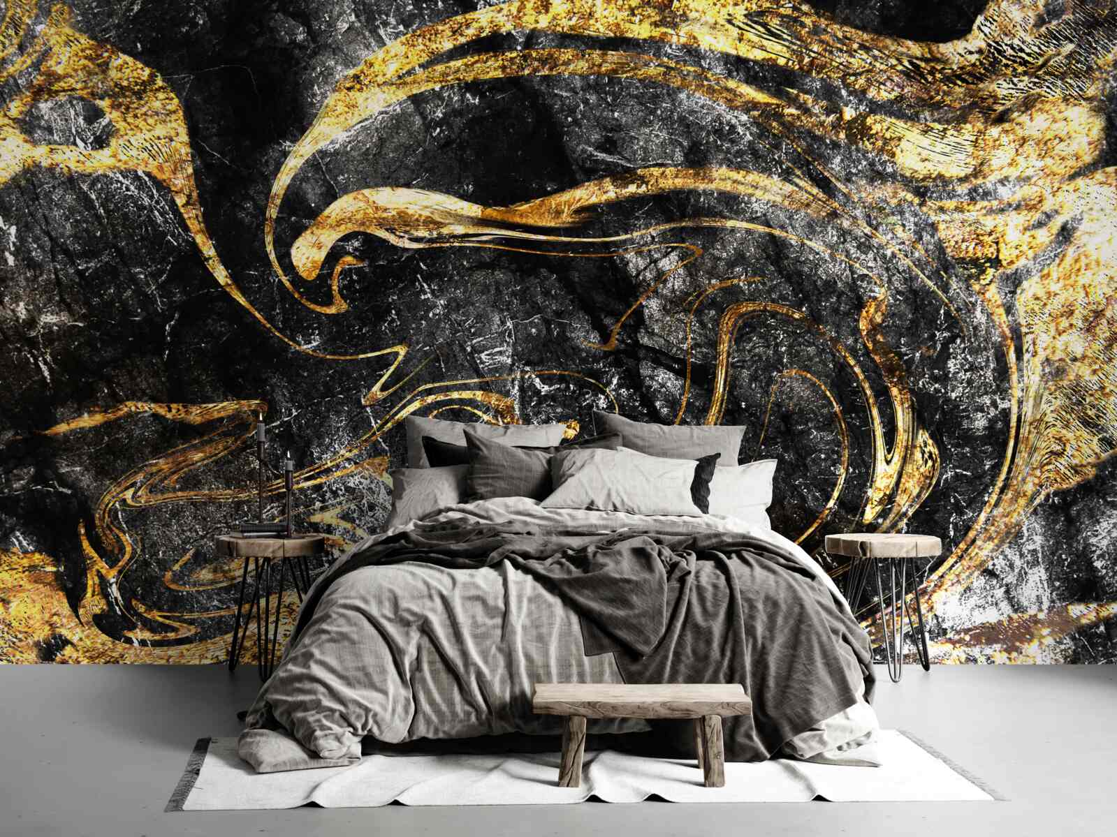 Фотошпалери текстура мармуру чорного золота відмінної якості