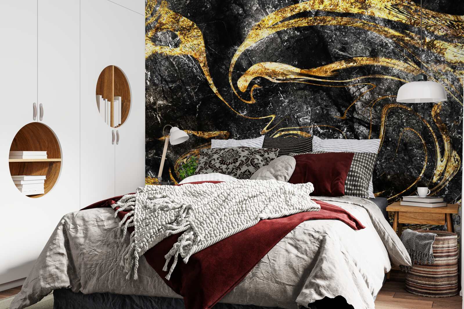 Фотошпалери текстура мармуру чорного золота відмінної якості