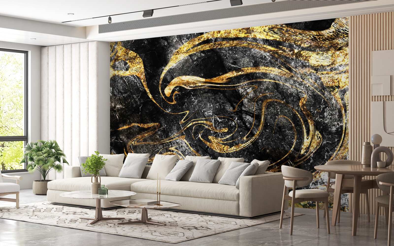 Фотошпалери текстура мармуру чорного золота відмінної якості