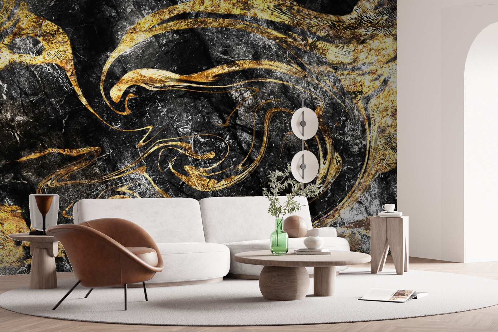 Фотошпалери текстура мармуру чорного золота відмінної якості