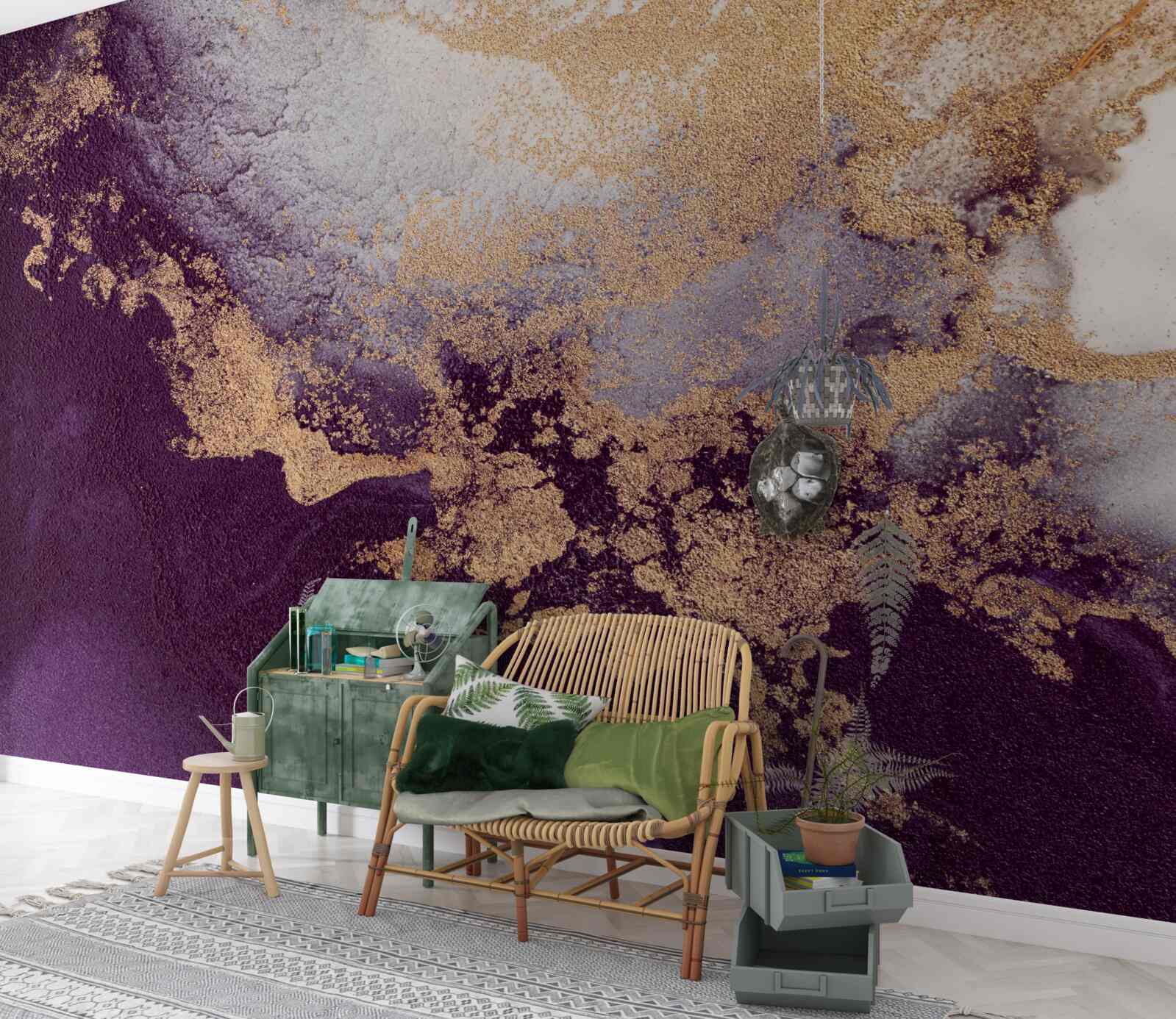 Фотошпалери золотисто-фіолетове зображення