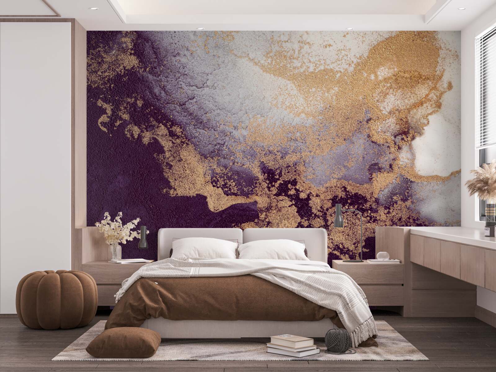 Фотошпалери золотисто-фіолетове зображення