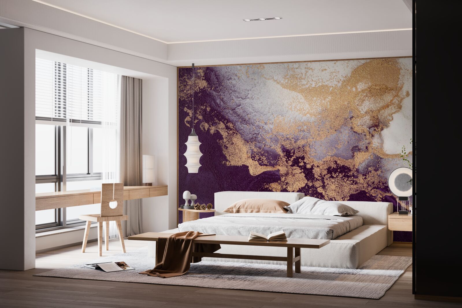 Фотошпалери золотисто-фіолетове зображення