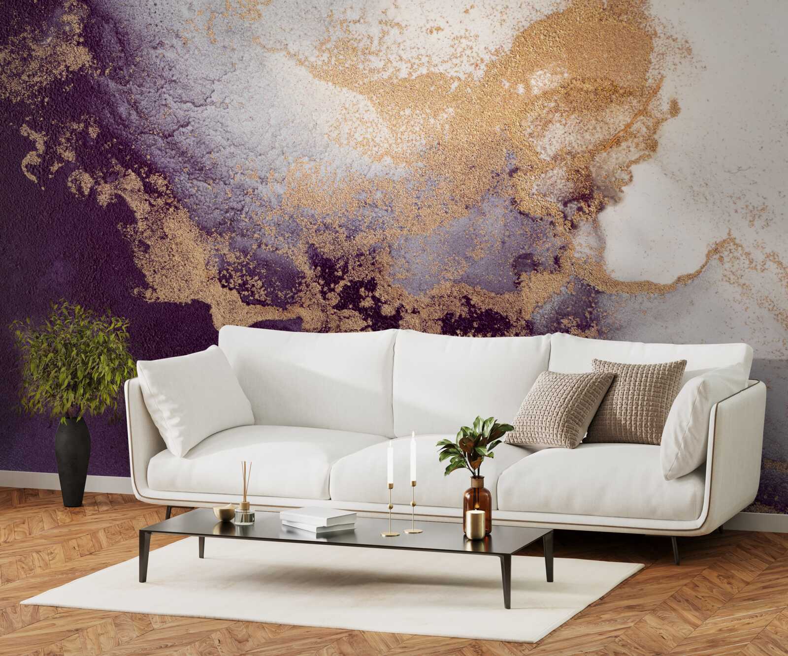 Фотошпалери золотисто-фіолетове зображення