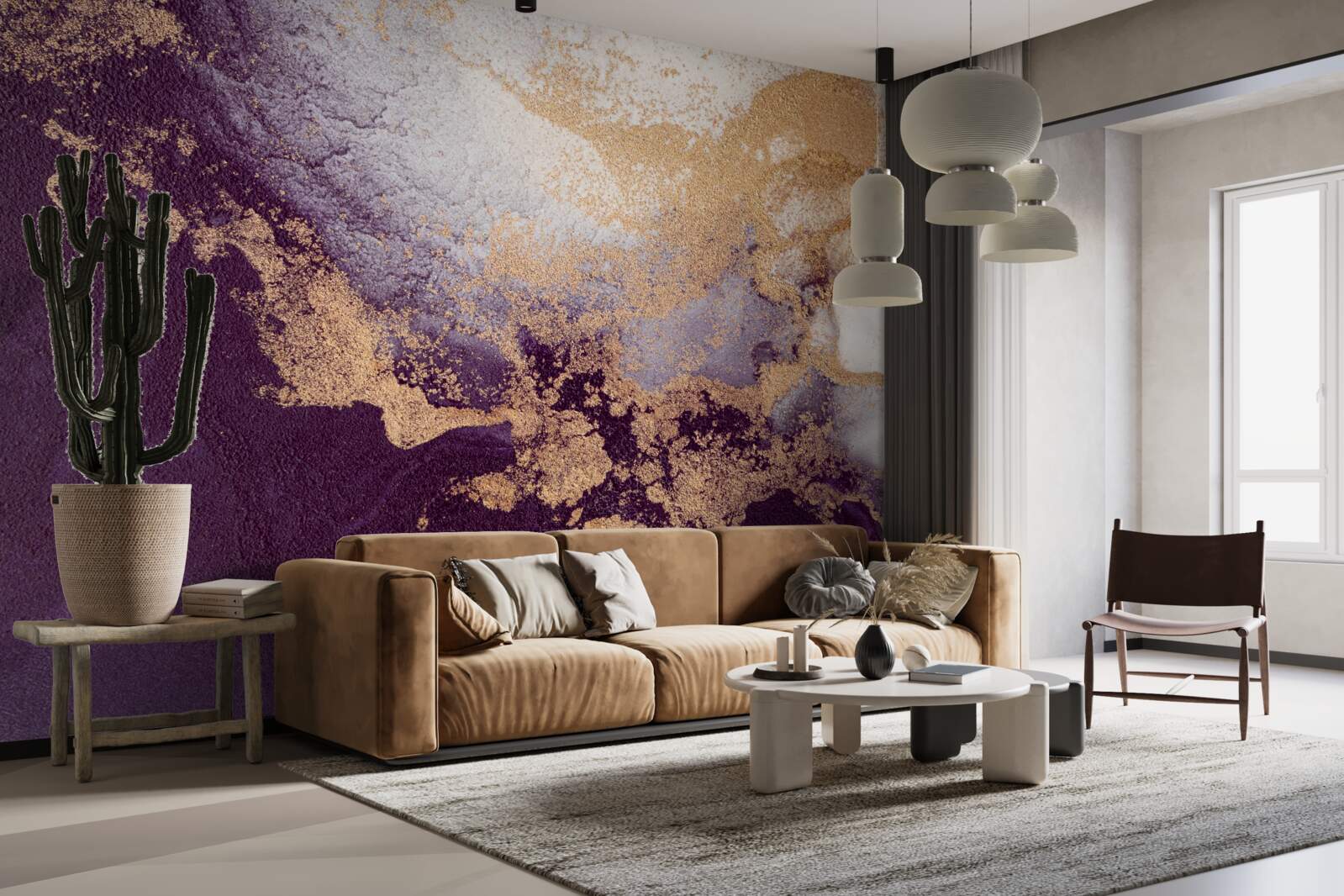 Фотошпалери золотисто-фіолетове зображення