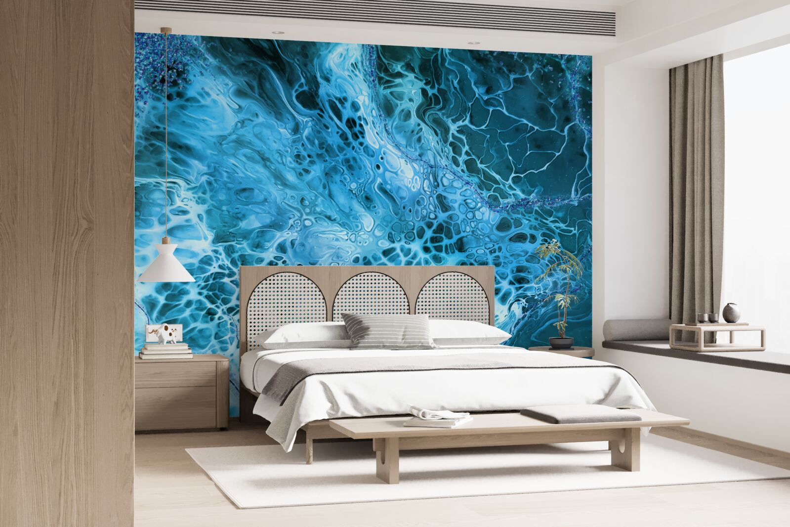 Фотошпалери акрилові бульби синього кольору