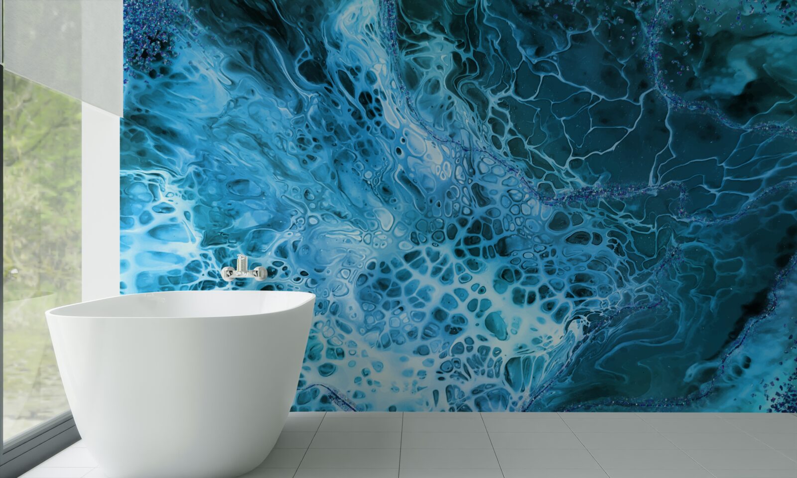 Фотошпалери акрилові бульби синього кольору