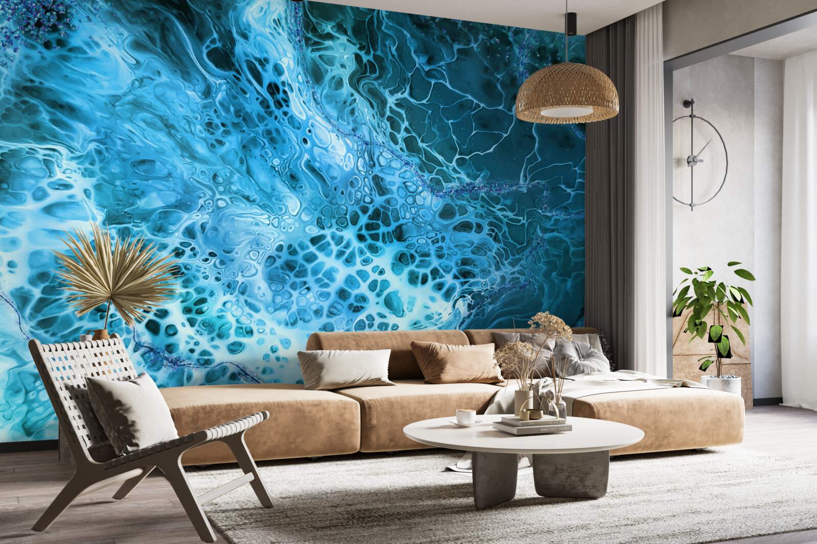 Фотошпалери акрилові бульби синього кольору