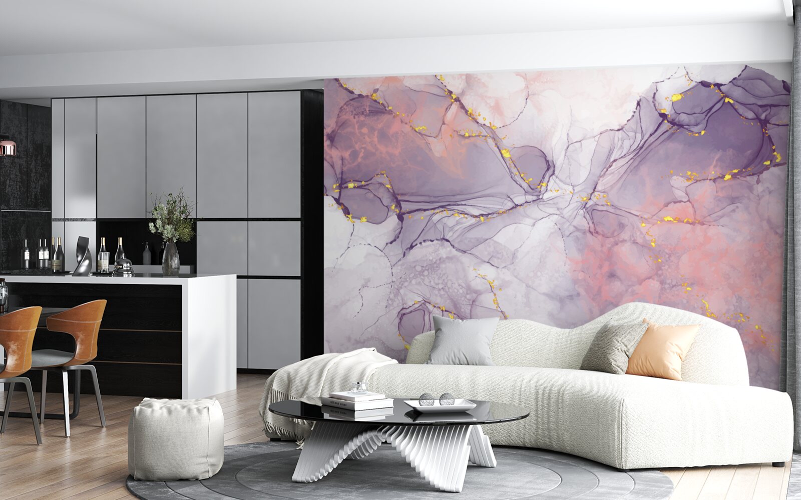 Фотошпалери мармурове тло у відтінках рожевого та бузкового