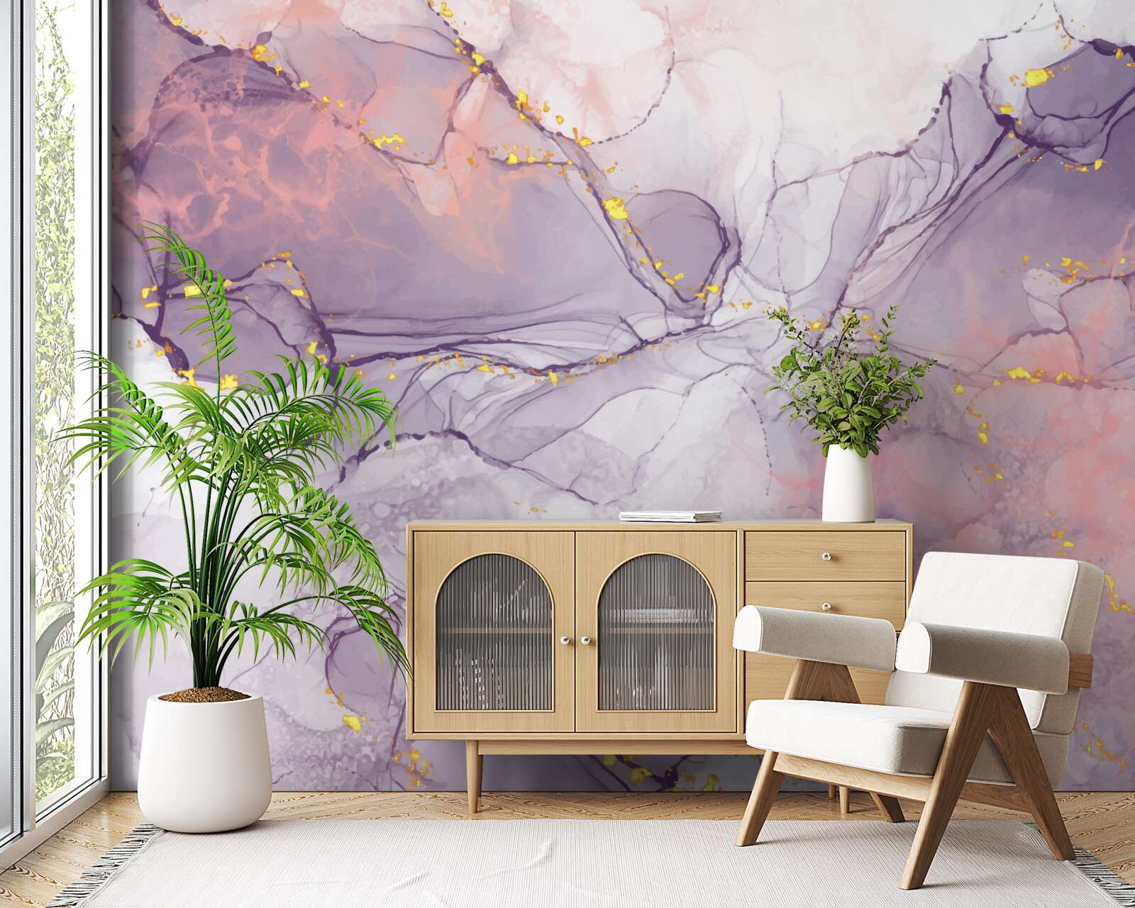 Фотошпалери мармурове тло у відтінках рожевого та бузкового