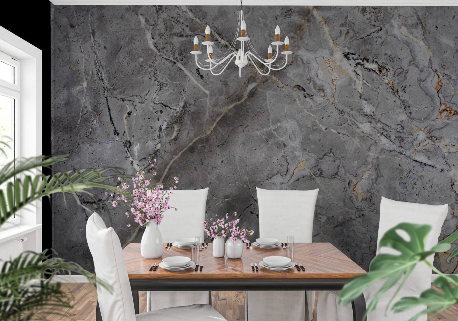 Фотошпалери сірий мармур грубої текстури