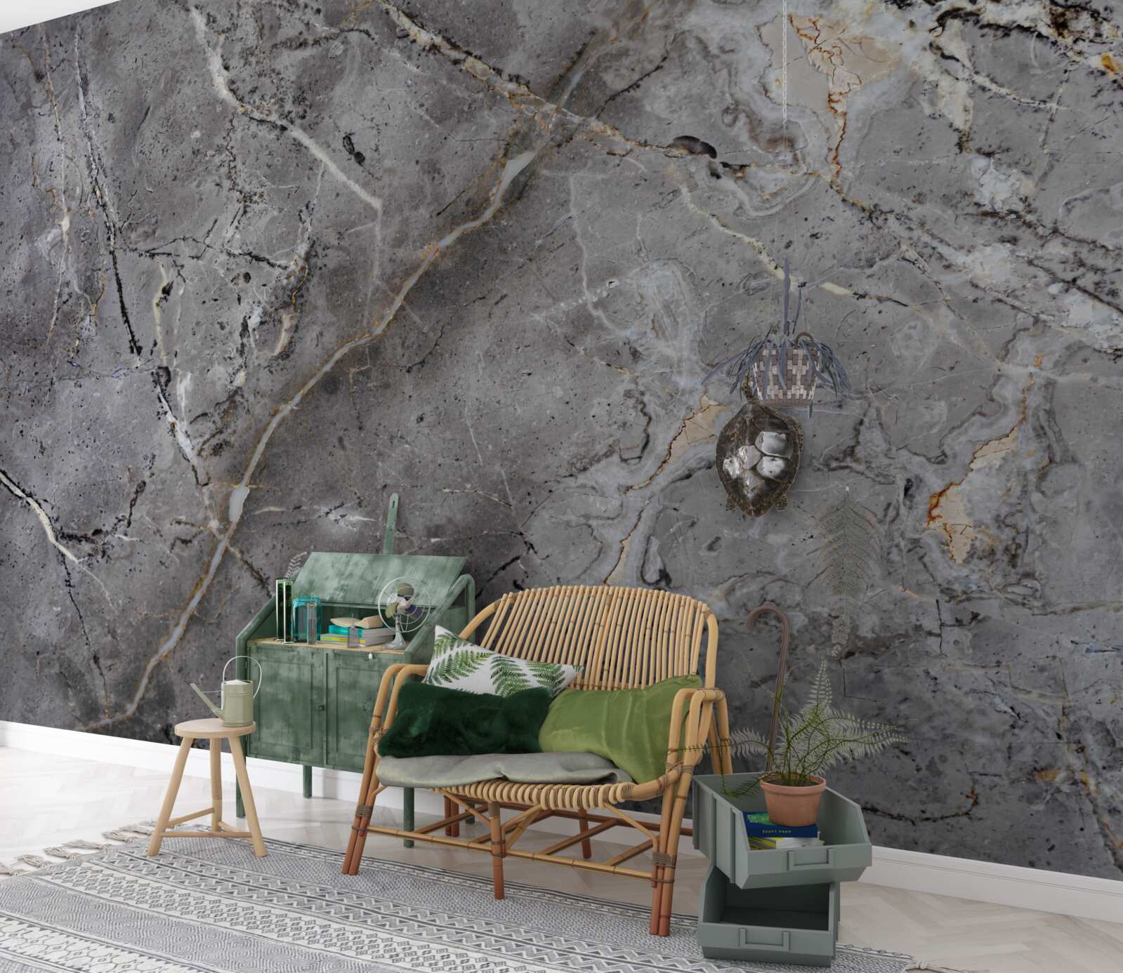 Фотошпалери сірий мармур грубої текстури