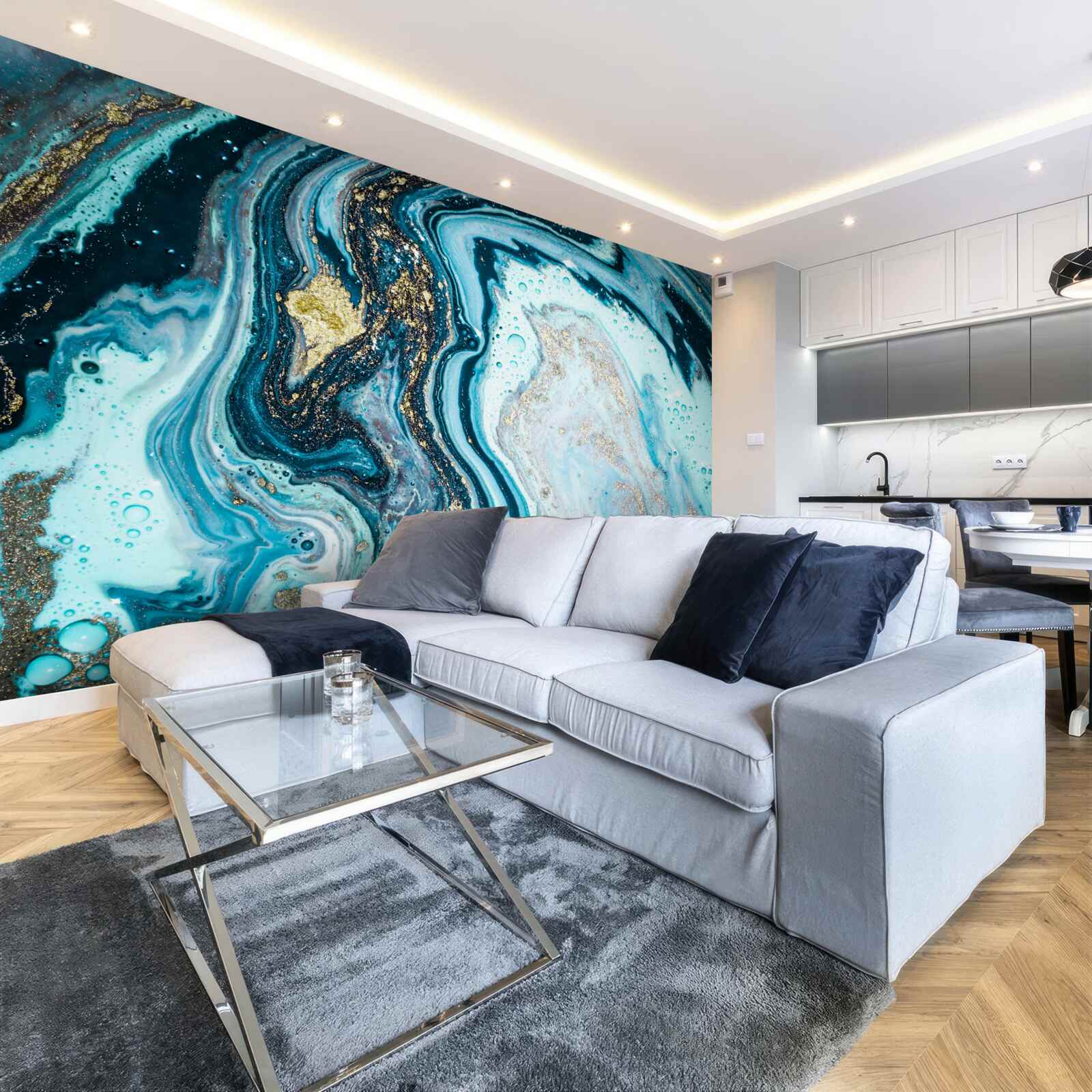 Фотошпалери імітація бірюзового каменю