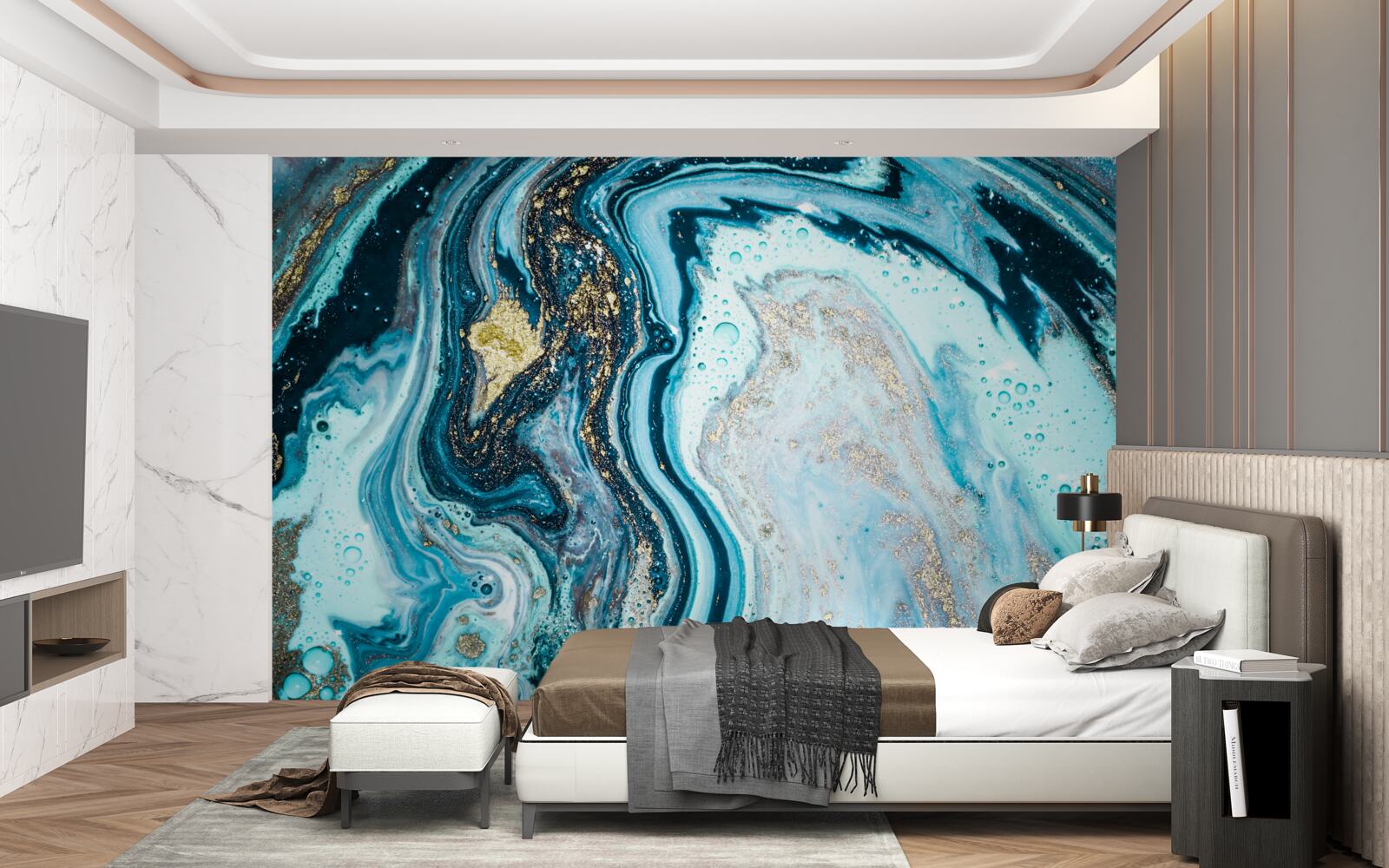 Фотошпалери імітація бірюзового каменю