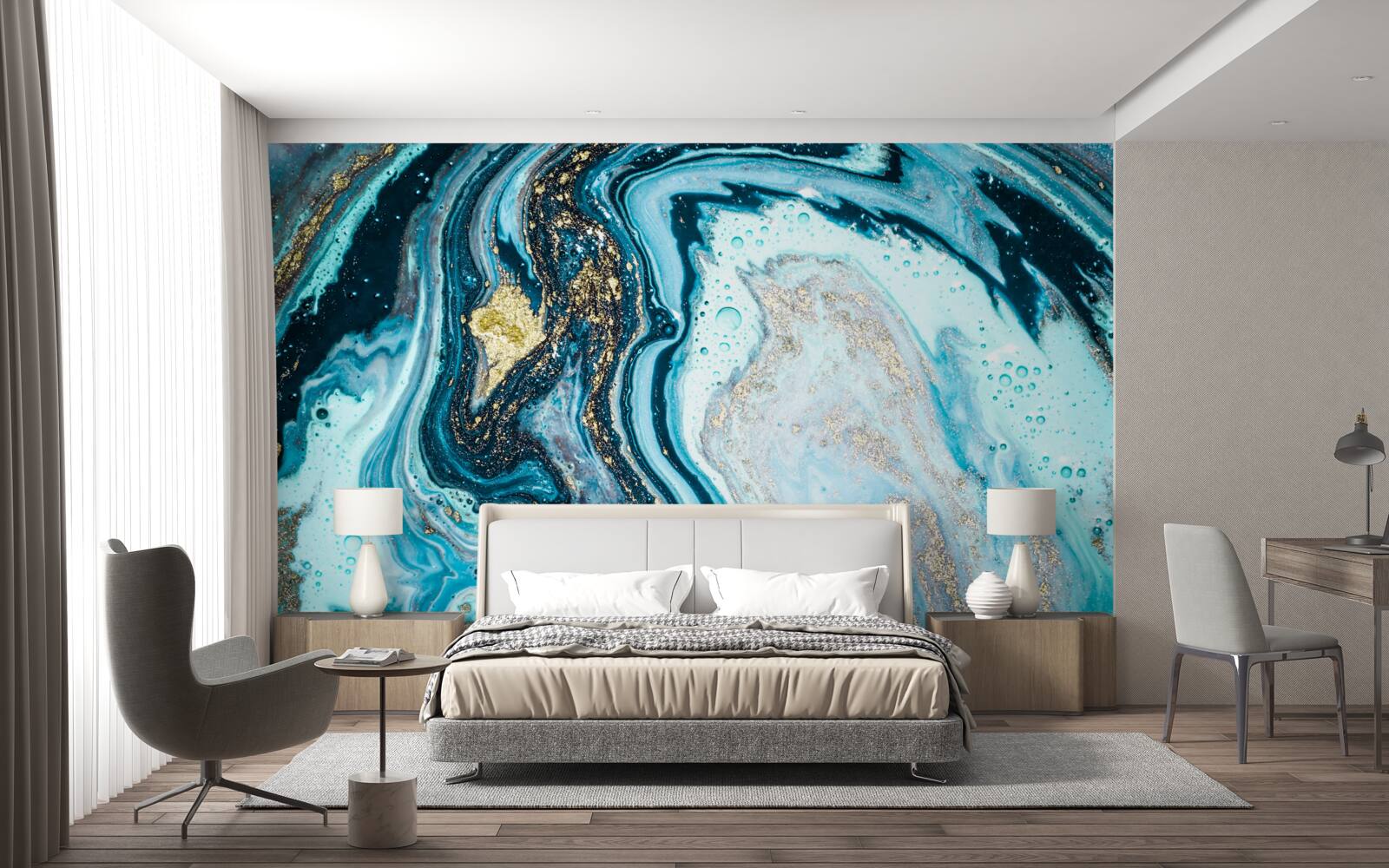 Фотошпалери імітація бірюзового каменю