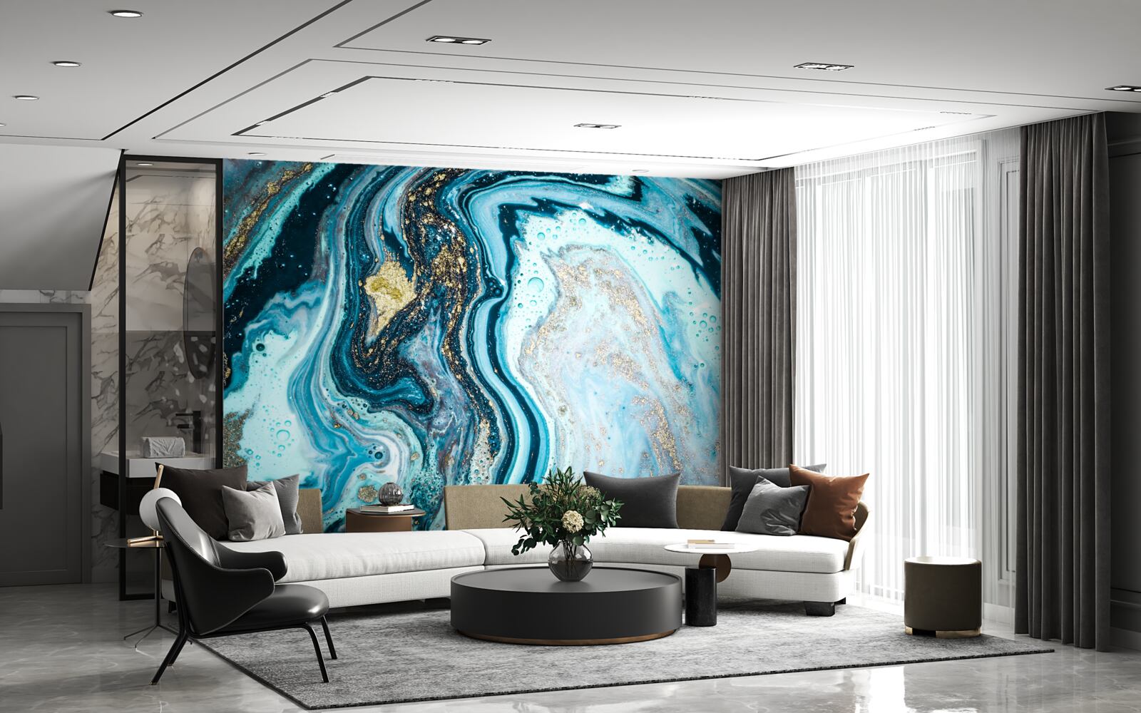 Фотошпалери імітація бірюзового каменю