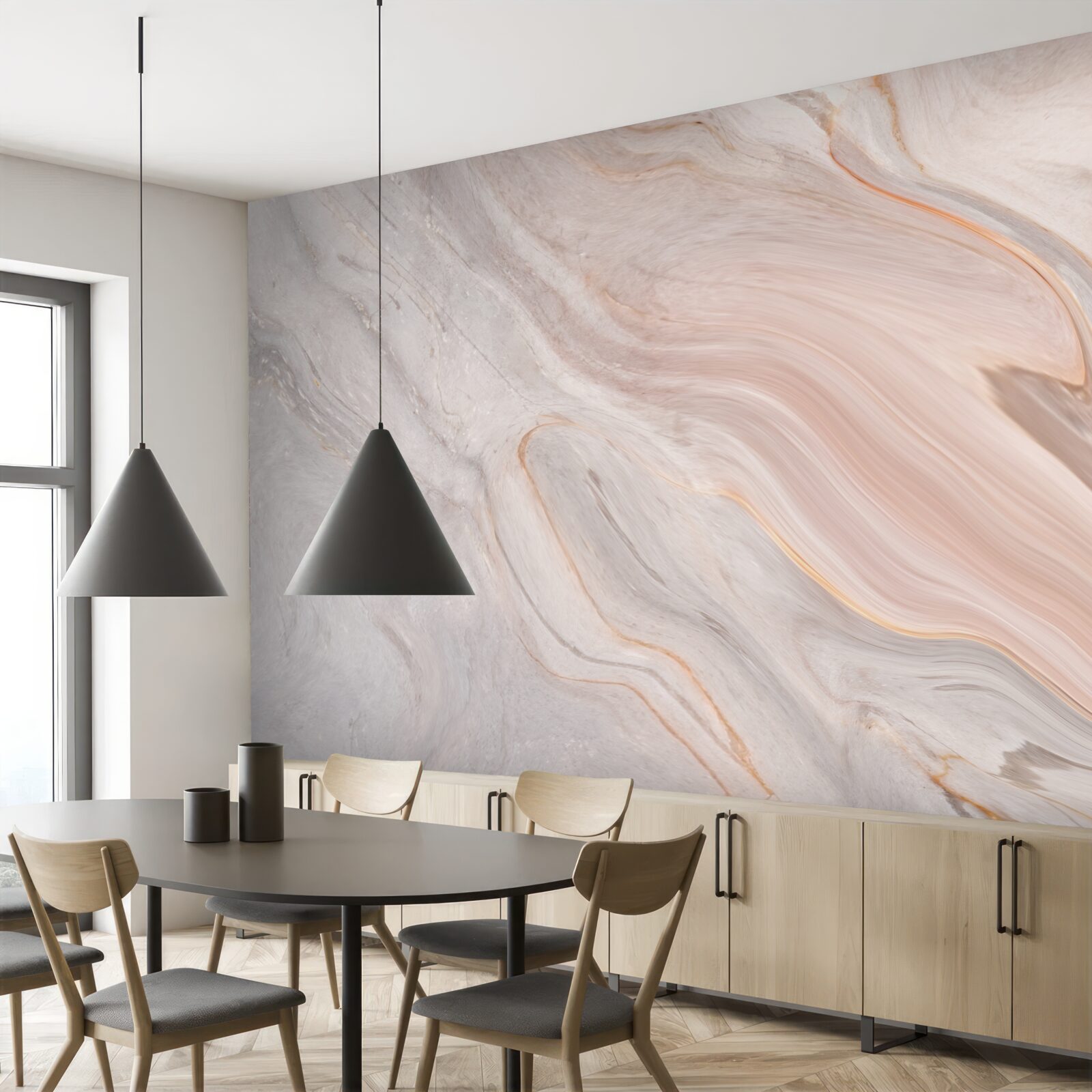 Фотошпалери м'який мармур в пудрових відтінках