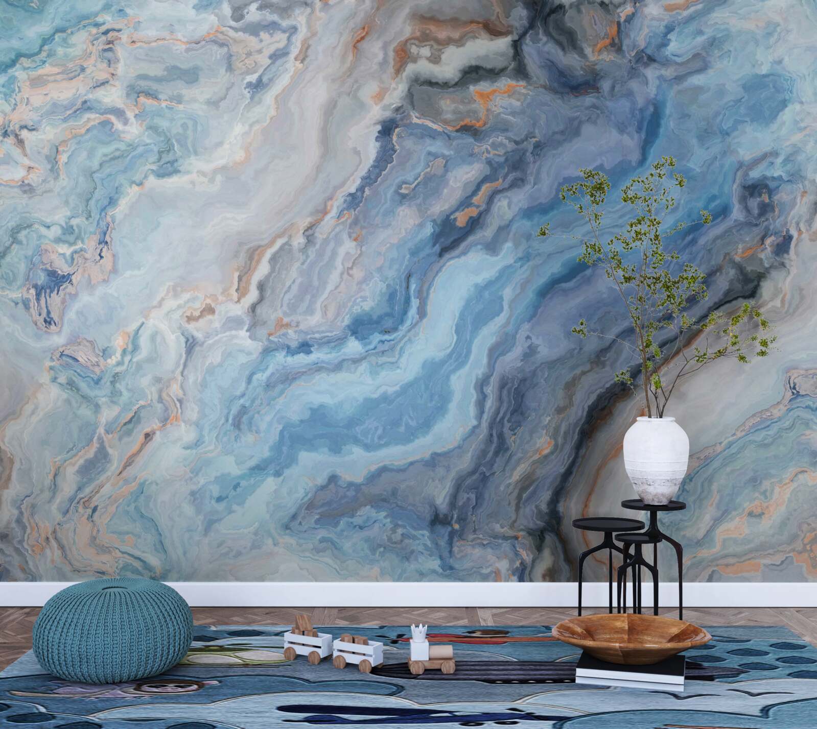 Фотошпалери мармурове тло з блакитним відтінком