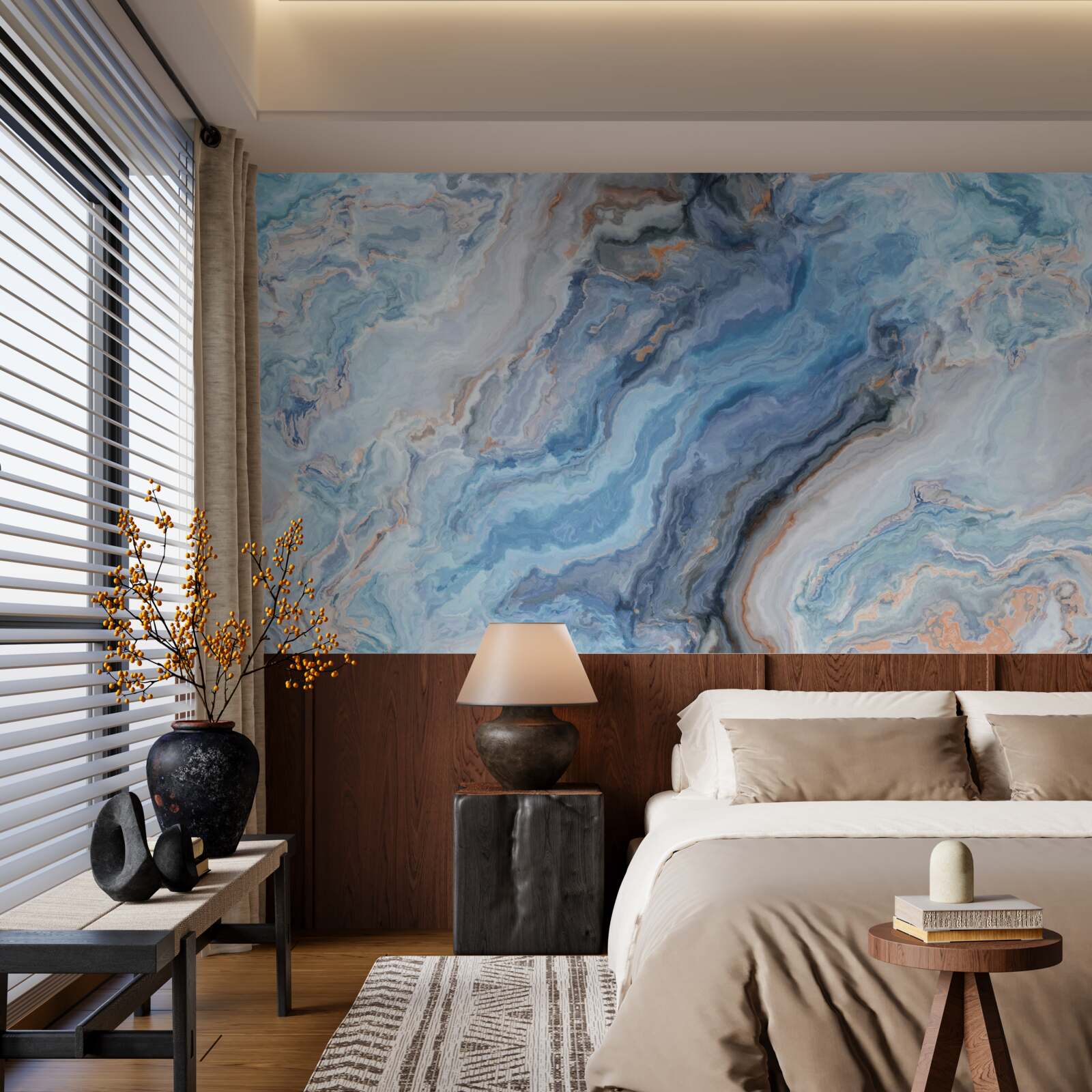 Фотошпалери мармурове тло з блакитним відтінком