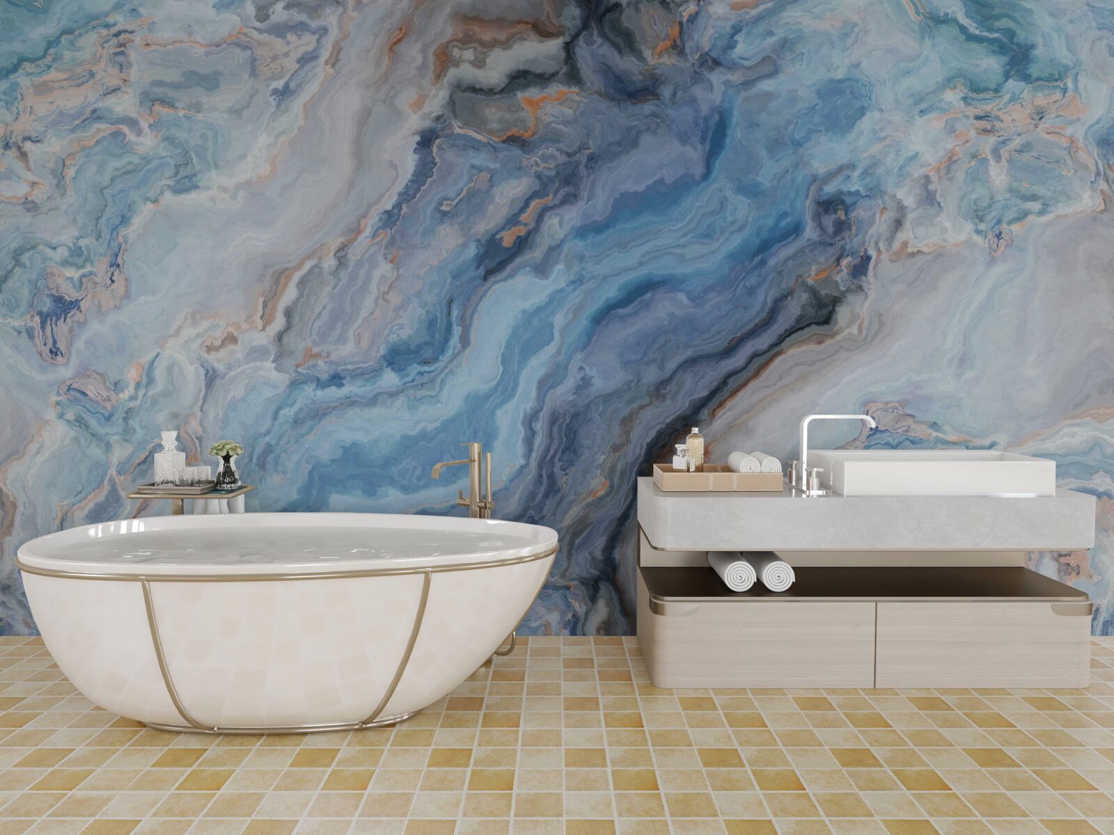 Фотошпалери мармурове тло з блакитним відтінком