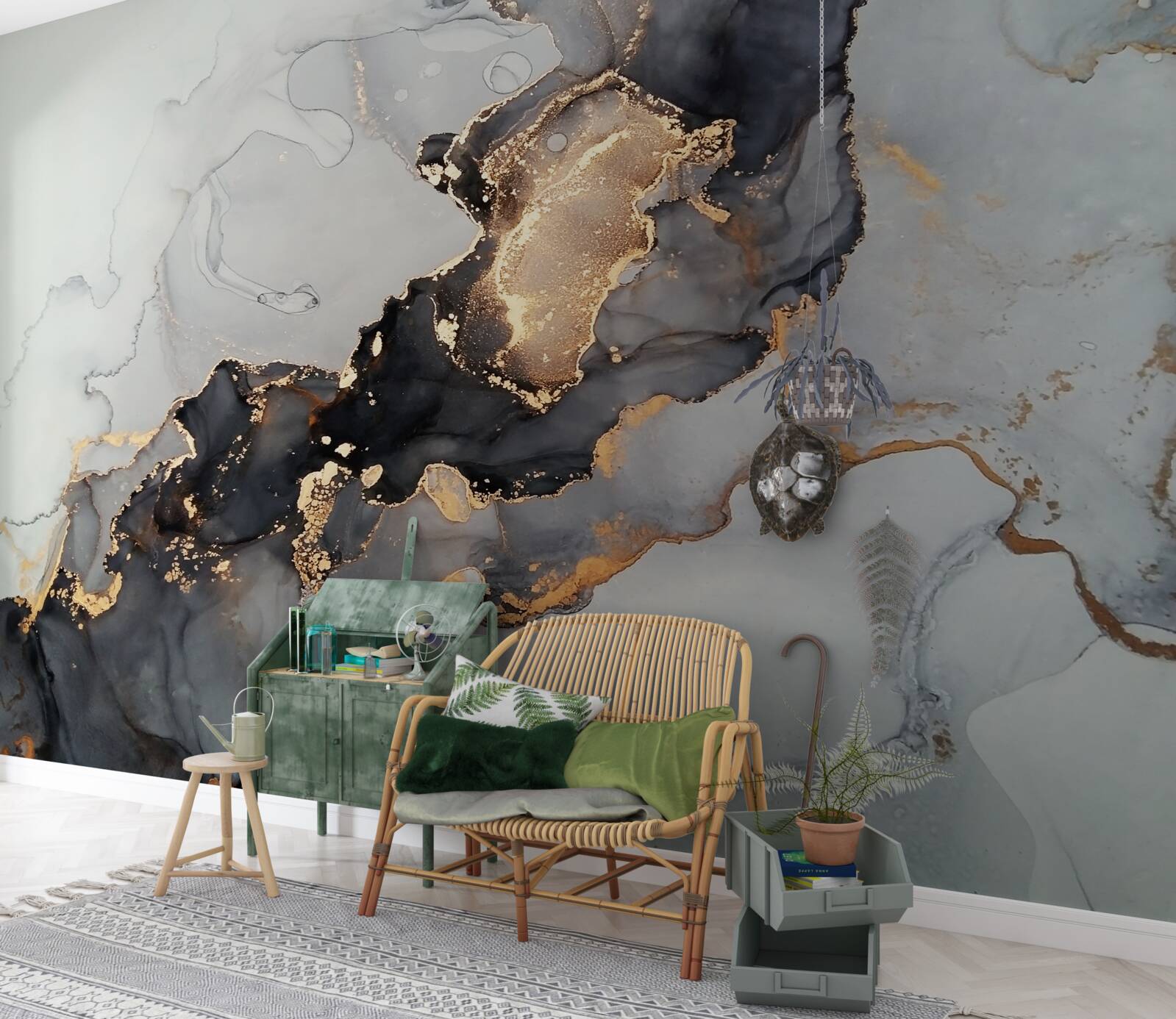 Фотошпалери елегантний сіро-чорний фон з розкішним виглядом