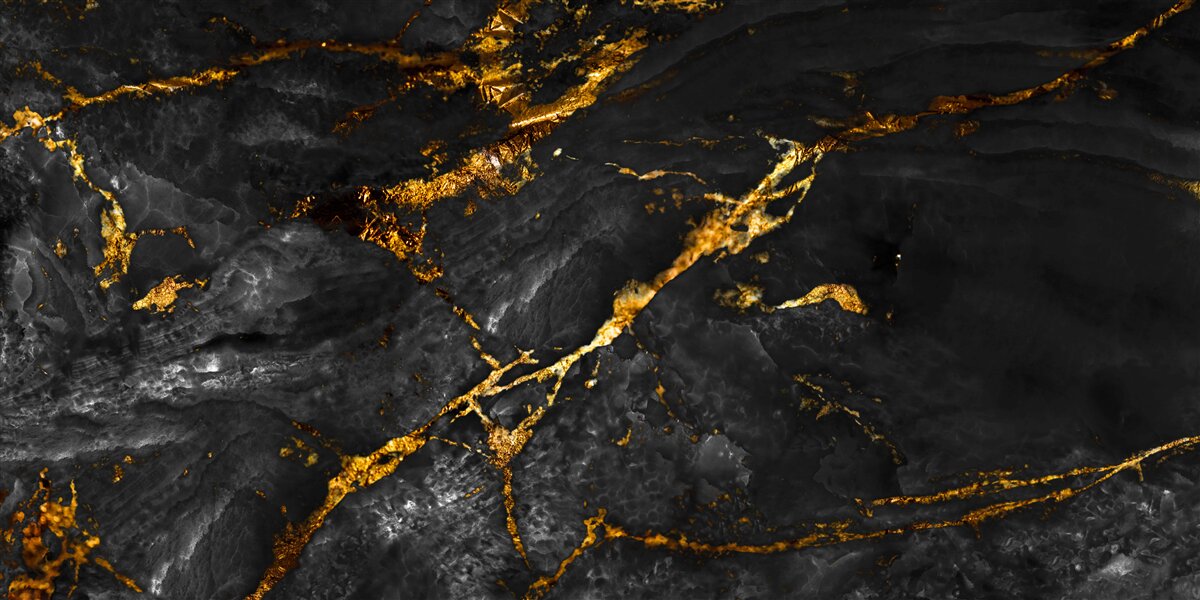 Фотошпалери чорний мармур із золотими прожилками