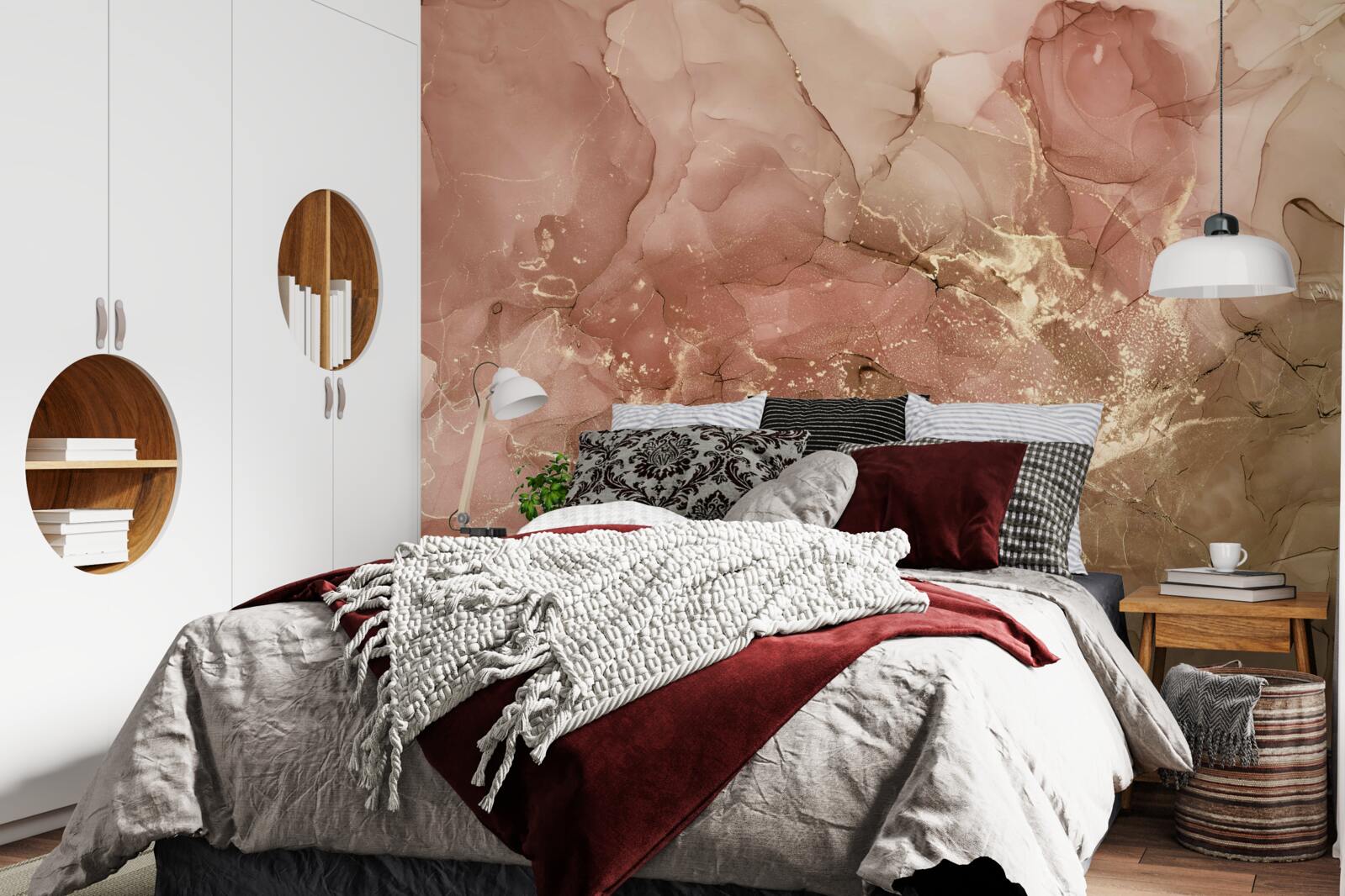 Фотошпалери персиково-рожева рідина