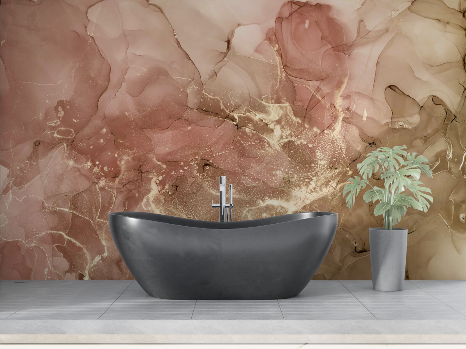 Фотошпалери персиково-рожева рідина