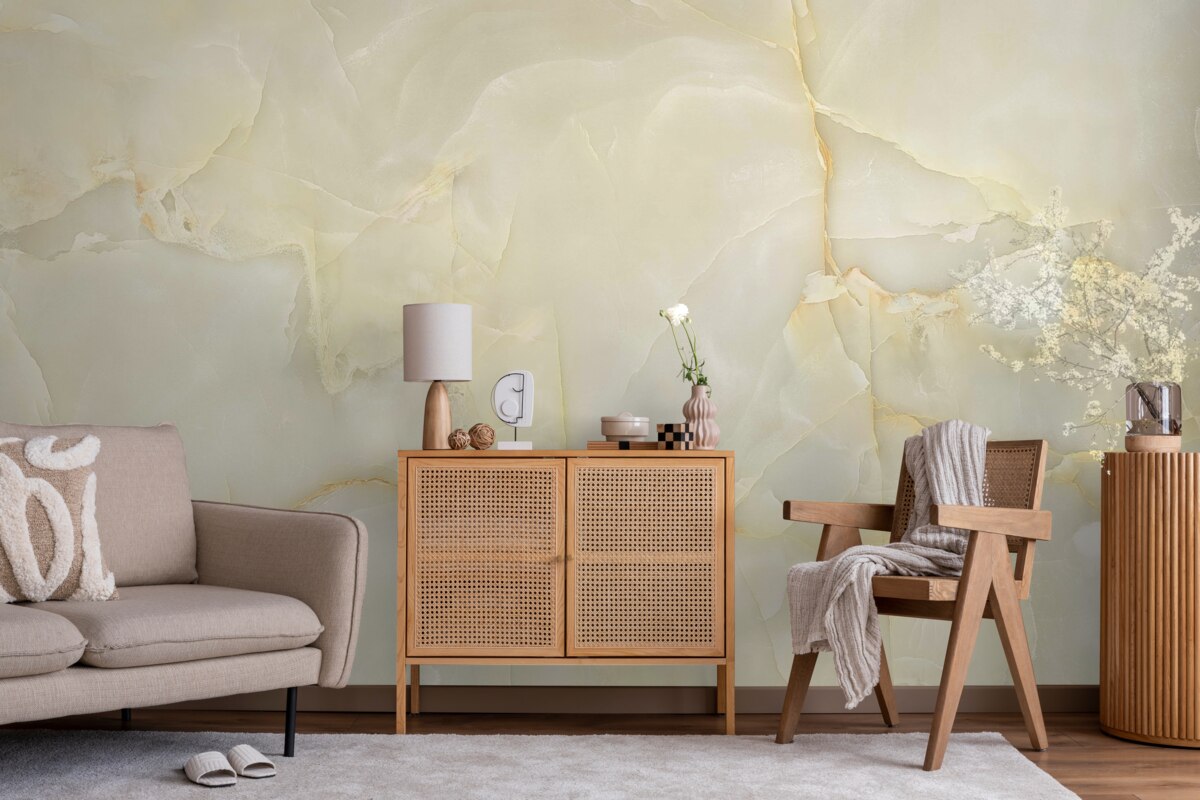 Фотошпалери бежевий керамограніт з оніксу