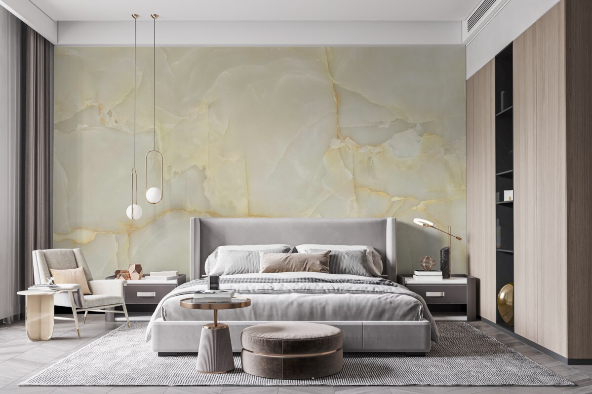 Фотошпалери бежевий керамограніт з оніксу