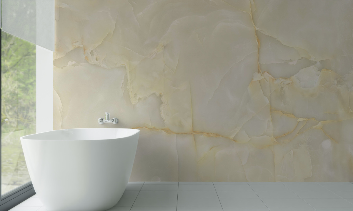 Фотошпалери бежевий керамограніт з оніксу