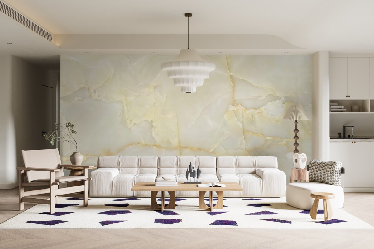 Фотошпалери бежевий керамограніт з оніксу