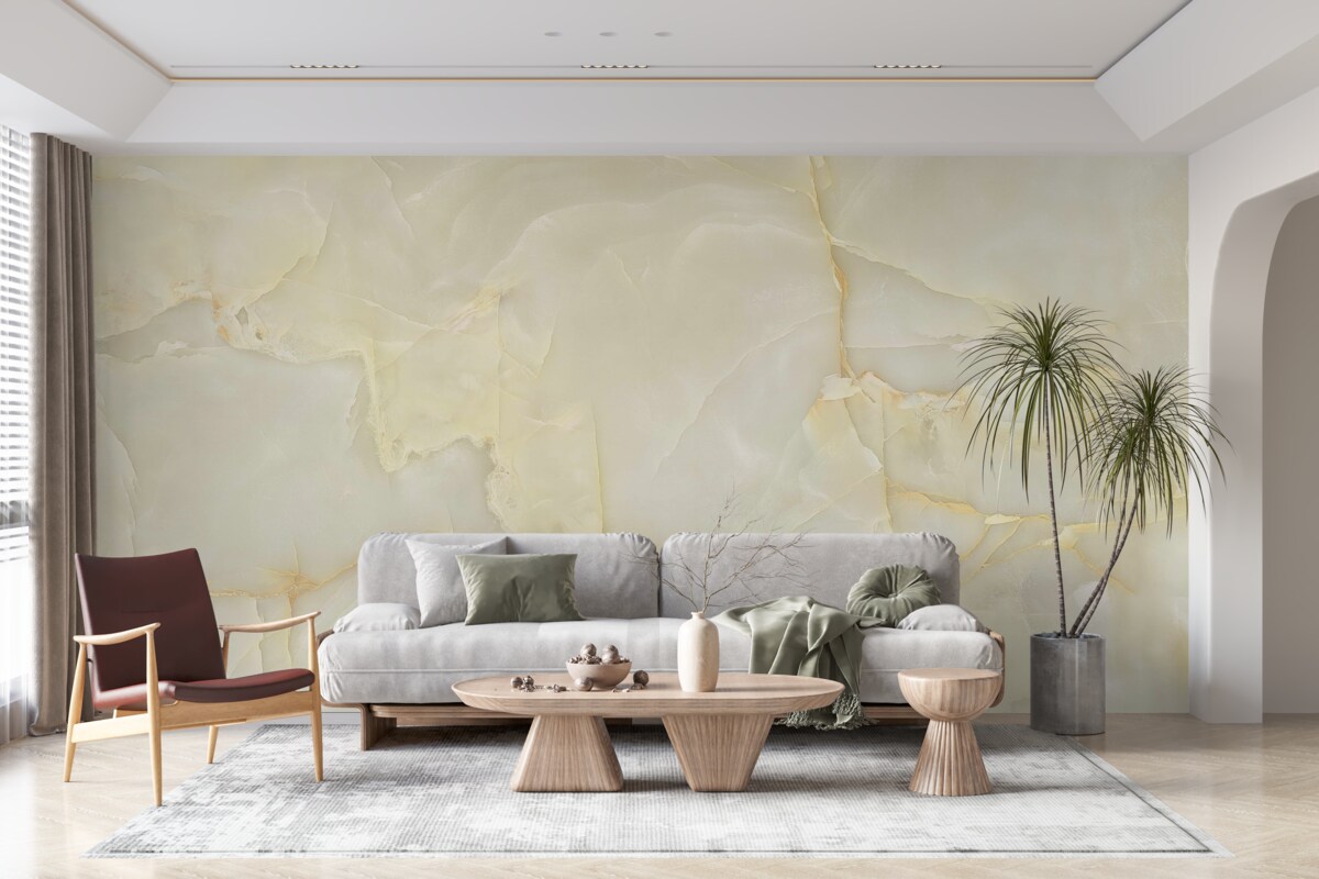 Фотошпалери бежевий керамограніт з оніксу