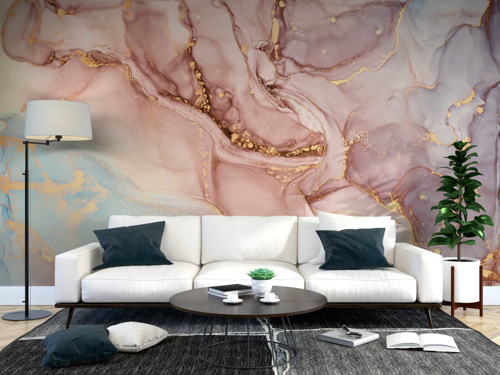 Фотошпалери порошкоподібна рожева рідина