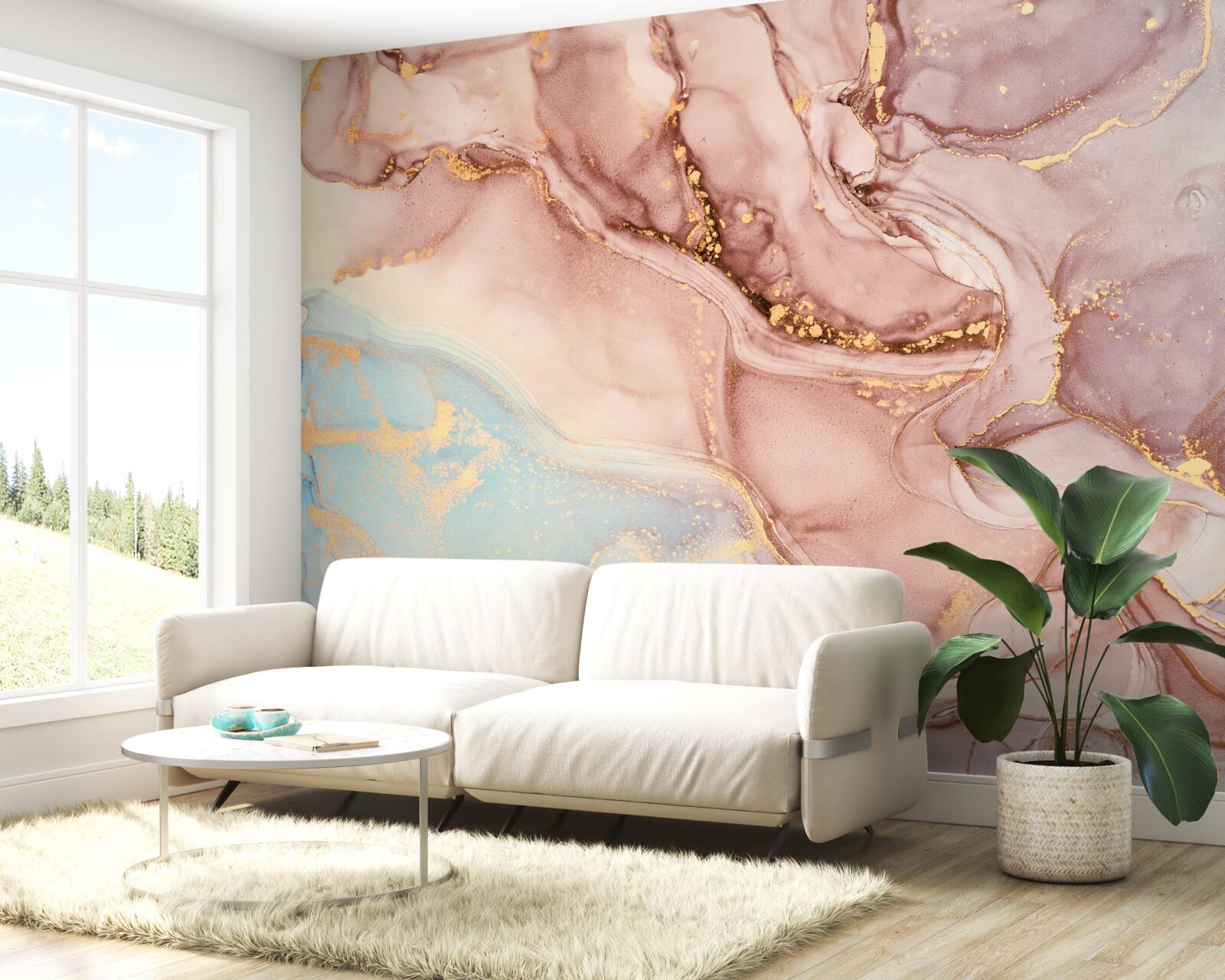 Фотошпалери порошкоподібна рожева рідина