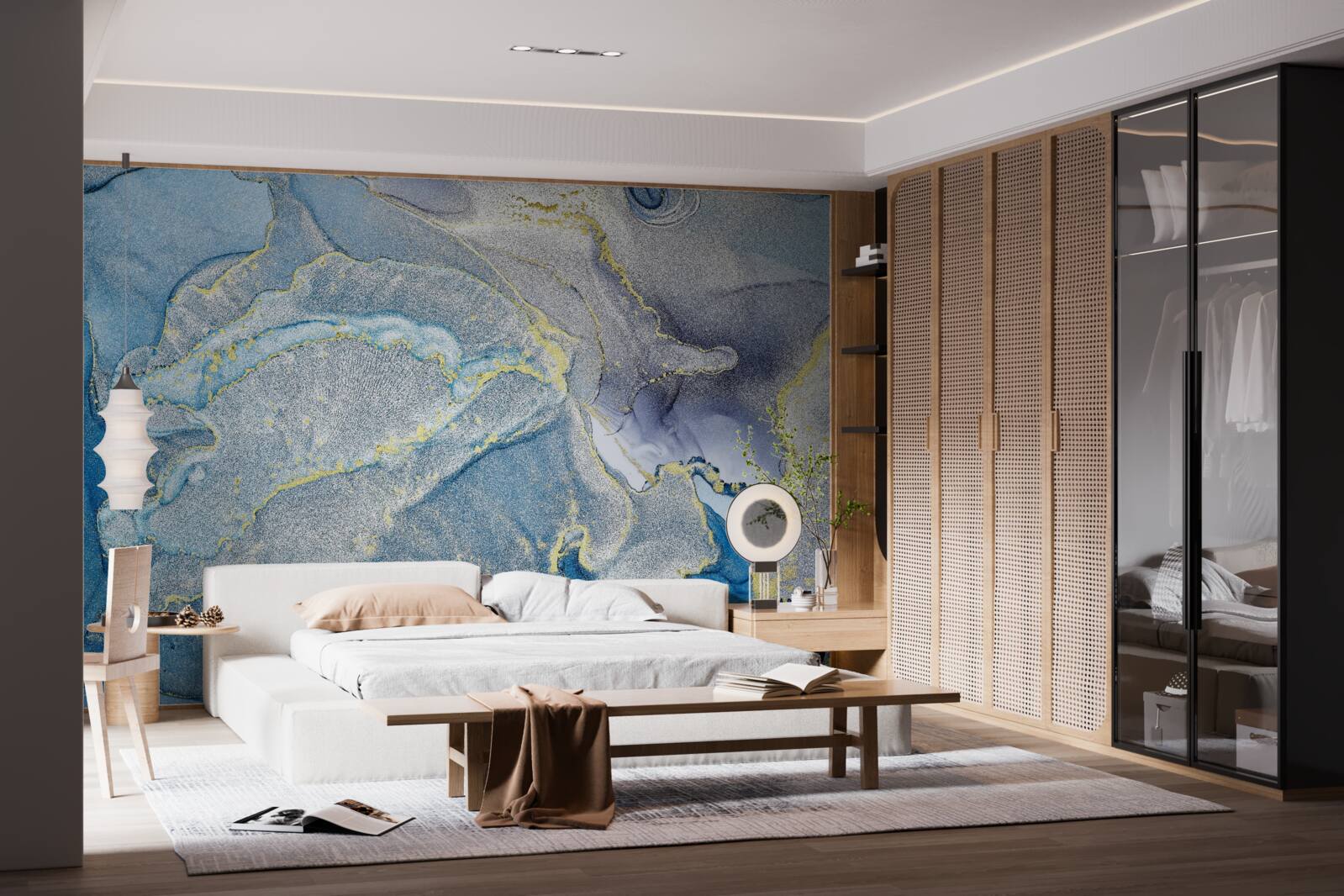 Фотошпалери блакитний океан в абстракції