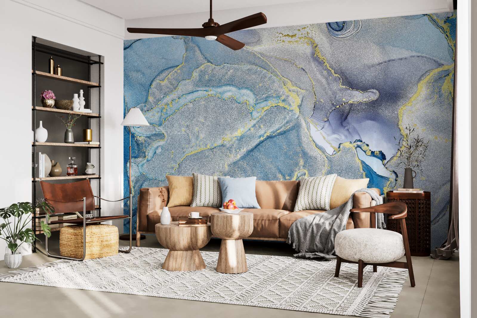 Фотошпалери блакитний океан в абстракції